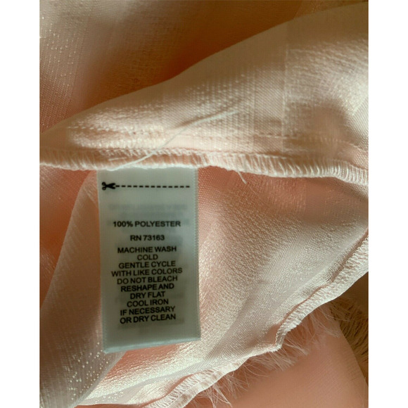 Cupio Top Womens Size Large Salmon Pink Long Sleeves Ruffles Casual Blouse NWT - Picture 9 of 10